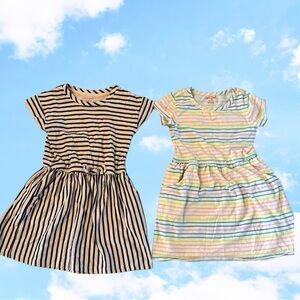 Set of 2 Cat & Jack Striped Dresses Size XS 4/5